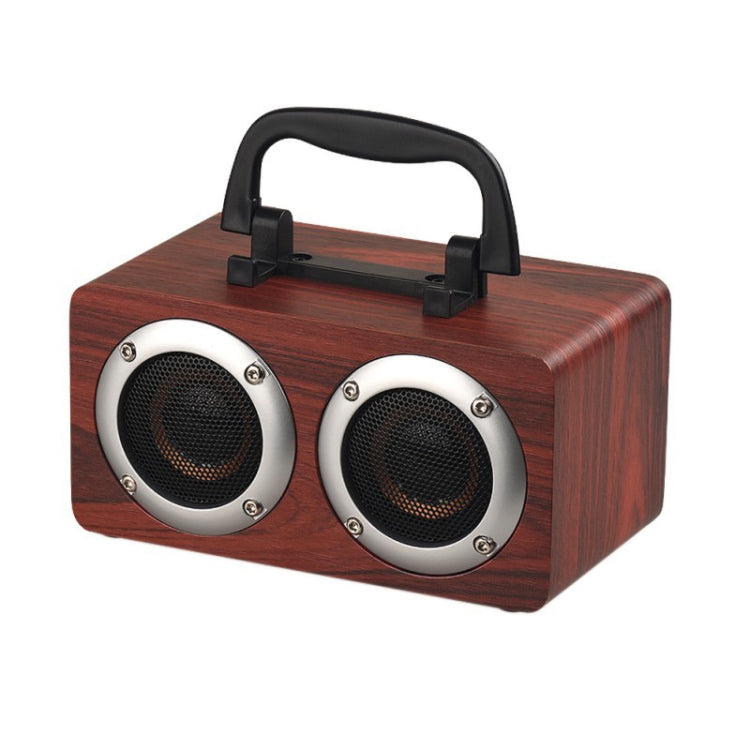 W5B Altifalante Bluetooth Estéreo Portátil de Duas Cornetas em Madeira com Suporte para Telemóvel, Suporta Cartão TF / AUX