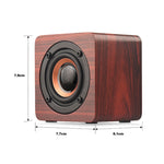 Q1 Altifalante Bluetooth Sem Fios Mega Bass Mini Portátil em Madeira