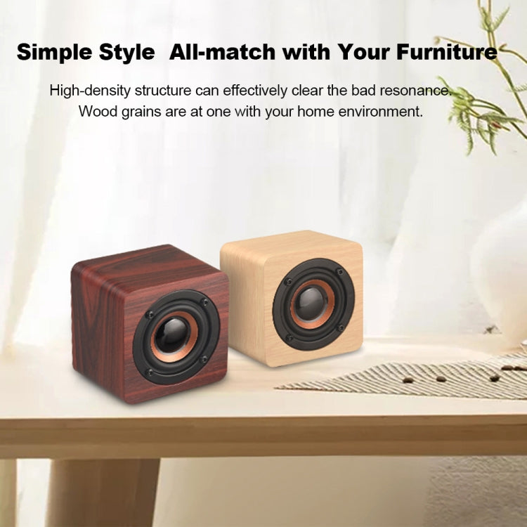 Q1 Altifalante Bluetooth Sem Fios Mega Bass Mini Portátil em Madeira