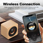 Q1 Altifalante Bluetooth Sem Fios Mega Bass Mini Portátil em Madeira
