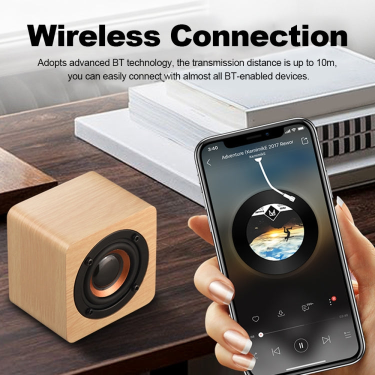 Q1 Altifalante Bluetooth Sem Fios Mega Bass Mini Portátil em Madeira