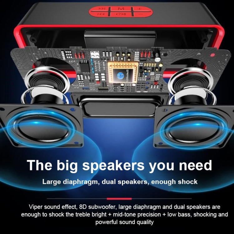 SC211 Altifalante Subwoofer Portátil Bluetooth Sem Fios Bluetooth 5.0, Suporta Cartão TF & Disco U & AUX 3.5mm