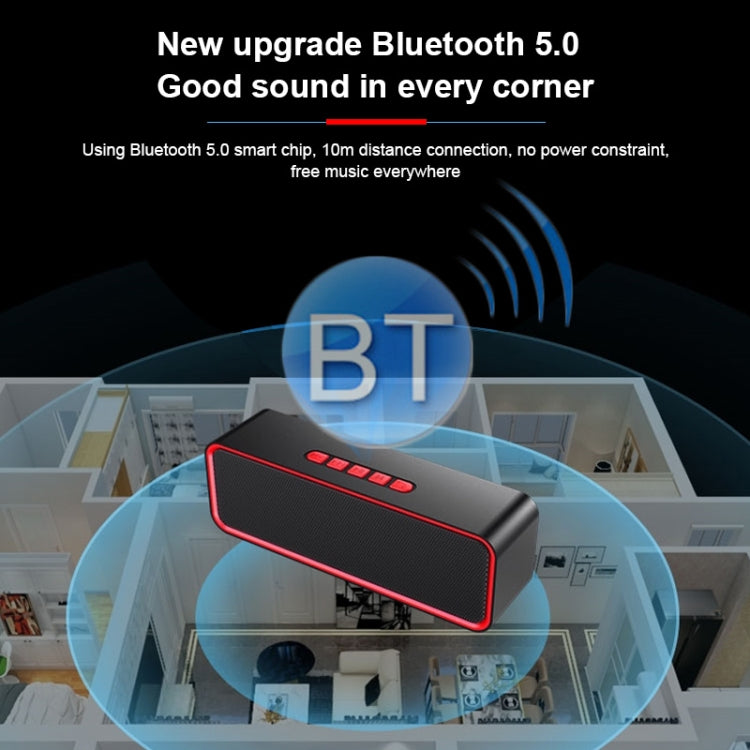 SC211 Altifalante Subwoofer Portátil Bluetooth Sem Fios Bluetooth 5.0, Suporta Cartão TF & Disco U & AUX 3.5mm
