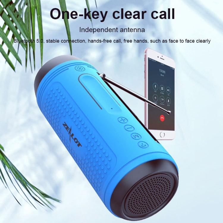 Coluna Bluetooth Sem Fios ZEALOT A1 Multifuncional com Graves, Microfone Integrado, Suporte para Chamadas Bluetooth, AUX, Cartão TF e Luzes LED