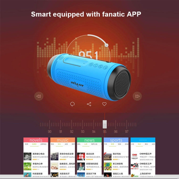 Coluna Bluetooth Sem Fios ZEALOT A1 Multifuncional com Graves, Microfone Integrado, Suporte para Chamadas Bluetooth, AUX, Cartão TF e Luzes LED