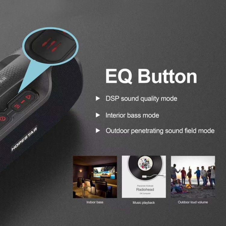 Coluna Bluetooth Portátil HOPESTAR A6X TWS para Exterior com Luzes Coloridas de Música, Suporte para Power Bank, Chamadas Mãos Livres, Disco U, Cartão TF e AUX 3.5mm, A6X Preto, A6X Verde
