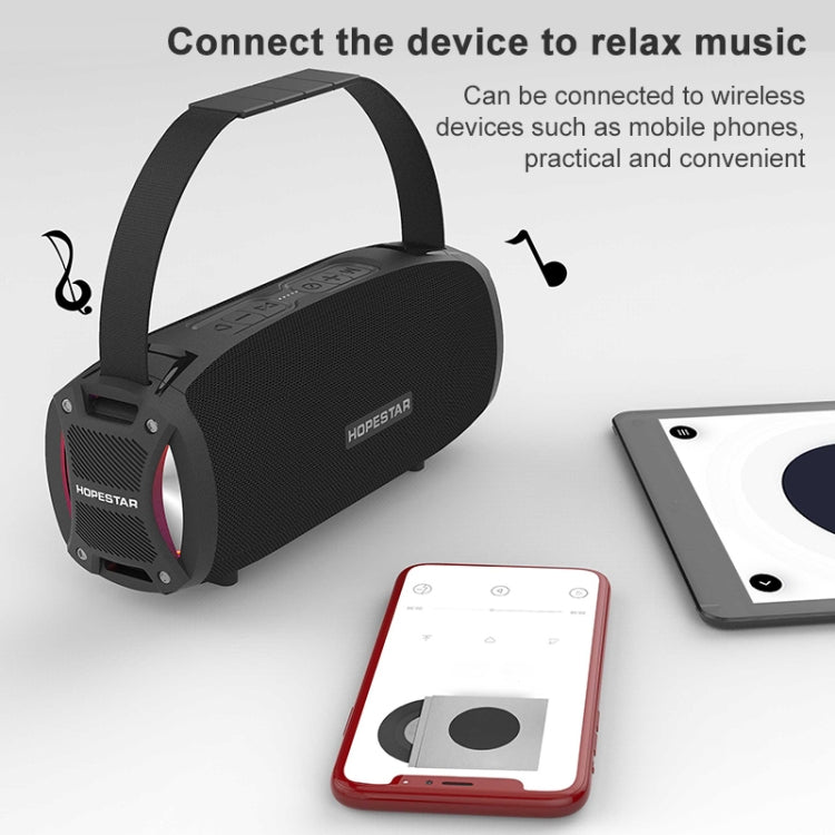 Coluna Bluetooth Portátil HOPESTAR H24 Pro TWS para Exterior, Resistente à Água, Textura Têxtil com Luz Rítmica, Suporte para Chamadas Mãos Livres, Disco U, Cartão TF, AUX 3.5mm e FM, H24 Pro Preto, H24 Pro Cinzento, H24 Pro Azul, H24 Pro Vermelho