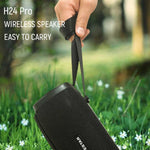 Coluna Bluetooth Portátil HOPESTAR H24 Pro TWS para Exterior, Resistente à Água, Textura Têxtil com Luz Rítmica, Suporte para Chamadas Mãos Livres, Disco U, Cartão TF, AUX 3.5mm e FM, H24 Pro Preto, H24 Pro Cinzento, H24 Pro Azul, H24 Pro Vermelho