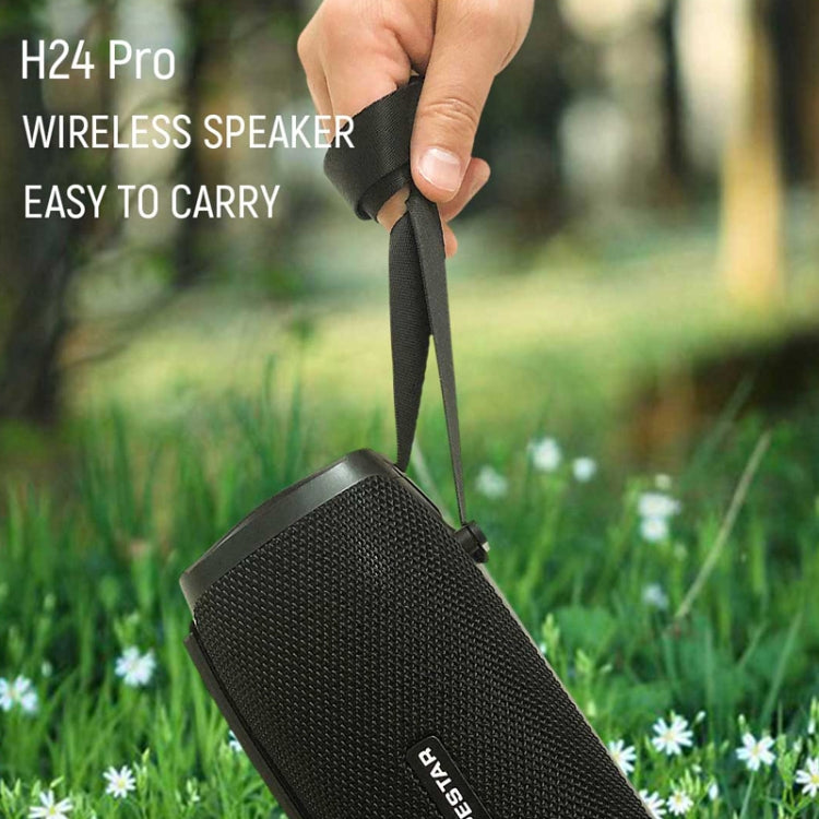 Coluna Bluetooth Portátil HOPESTAR H24 Pro TWS para Exterior, Resistente à Água, Textura Têxtil com Luz Rítmica, Suporte para Chamadas Mãos Livres, Disco U, Cartão TF, AUX 3.5mm e FM, H24 Pro Preto, H24 Pro Cinzento, H24 Pro Azul, H24 Pro Vermelho