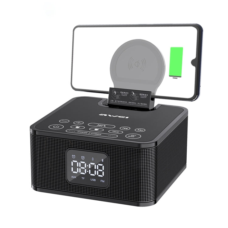 Coluna Bluetooth awei Y332 com Carregamento Sem Fios e Bluetooth 5.0, Suporte para Chamadas em Modo Mãos Livres
