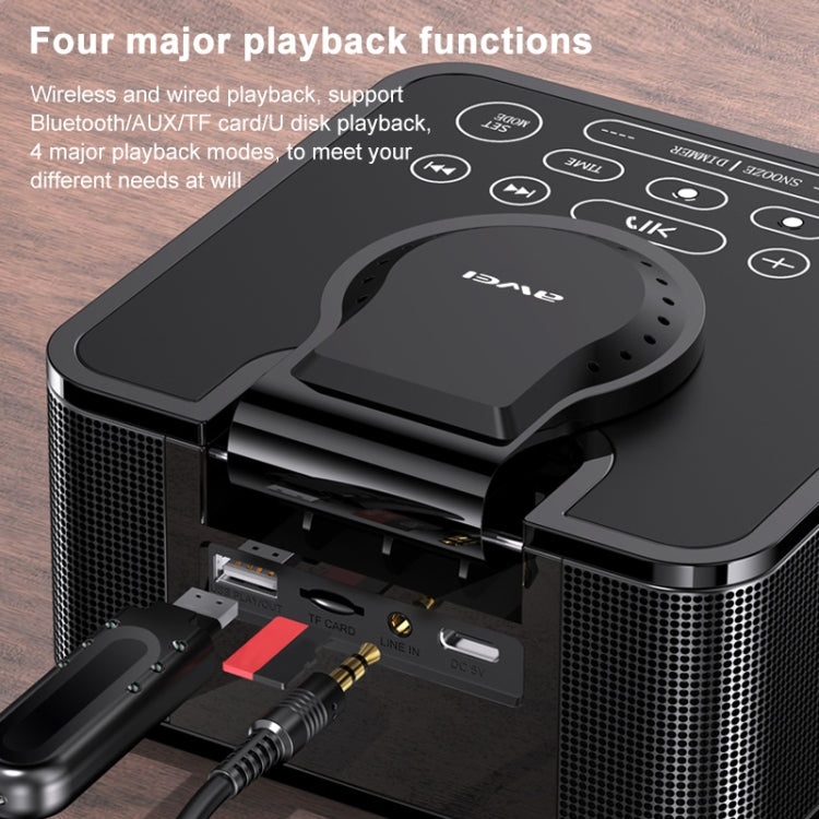 Coluna Bluetooth awei Y332 com Carregamento Sem Fios e Bluetooth 5.0, Suporte para Chamadas em Modo Mãos Livres