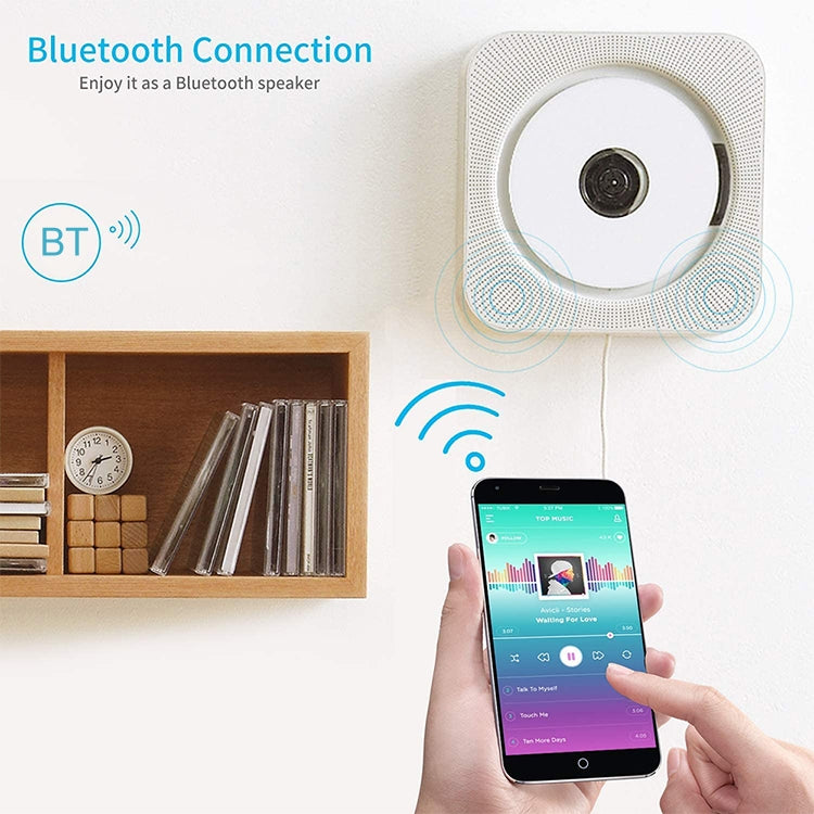 Coluna Bluetooth portátil de segunda geração com ecrã digital e leitor de CD com comando à distância, ecrã digital