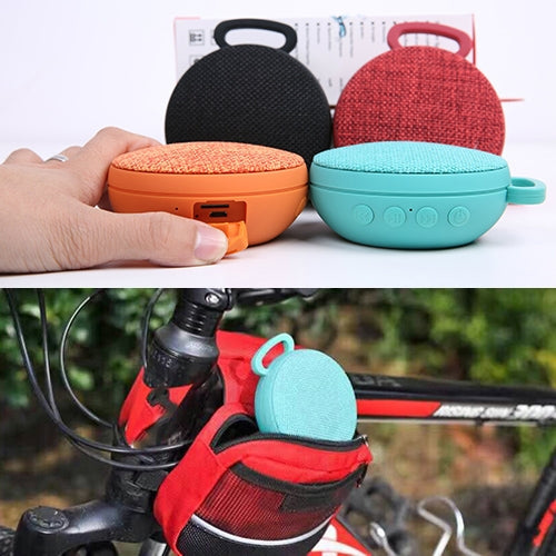 Coluna Bluetooth Mini Portátil Redonda com Textura de Tecido A01L, Suporte para Chamadas Mãos Livres e Cartão TF, A01L Preto, A01L Verde, A01L Azul, A01L Vermelho