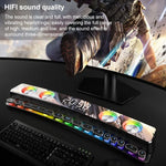 SOAIY SH39 Altifalante Bluetooth de Secretária para Jogos com Efeitos de Iluminação Colorida, Botões Mecânicos, Relógio com Alarme e Bateria, Edição Deluxe