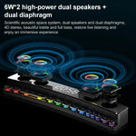 SOAIY SH39 Altifalante Bluetooth de Secretária para Jogos com Efeitos de Iluminação Colorida, Botões Mecânicos, Relógio com Alarme e Bateria, Edição Deluxe