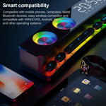 SOAIY SH39 Altifalante Bluetooth de Secretária para Jogos com Efeitos de Iluminação Colorida, Botões Mecânicos, Relógio com Alarme e Bateria, Edição Deluxe