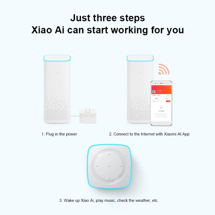 Coluna AI Xiaomi com Suporte para WiFi de Banda Dupla, Bluetooth 4.1 e Reprodução de Música A2DP