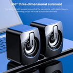 A2 Altifalante Mini de Secretária USB 2.0 Controlado por Fio para Telemóvel e Computador, Não Iluminado