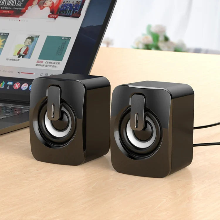 A2 Altifalante Mini de Secretária USB 2.0 Controlado por Fio para Telemóvel e Computador, Não Iluminado