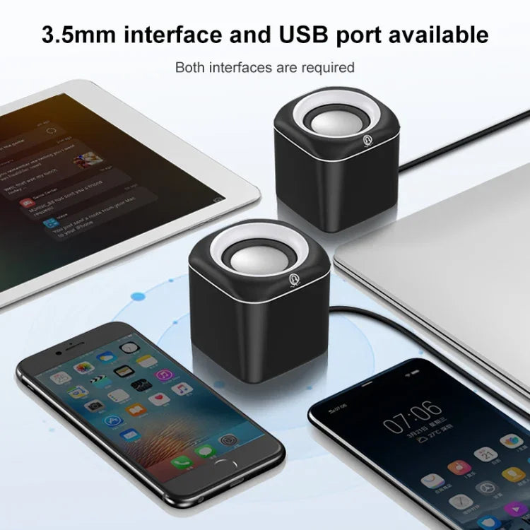Coluna Mini com Fio USB Versão Standard A1, Volume Elevado, Comprimento do Cabo: 1,1m, Versão Standard