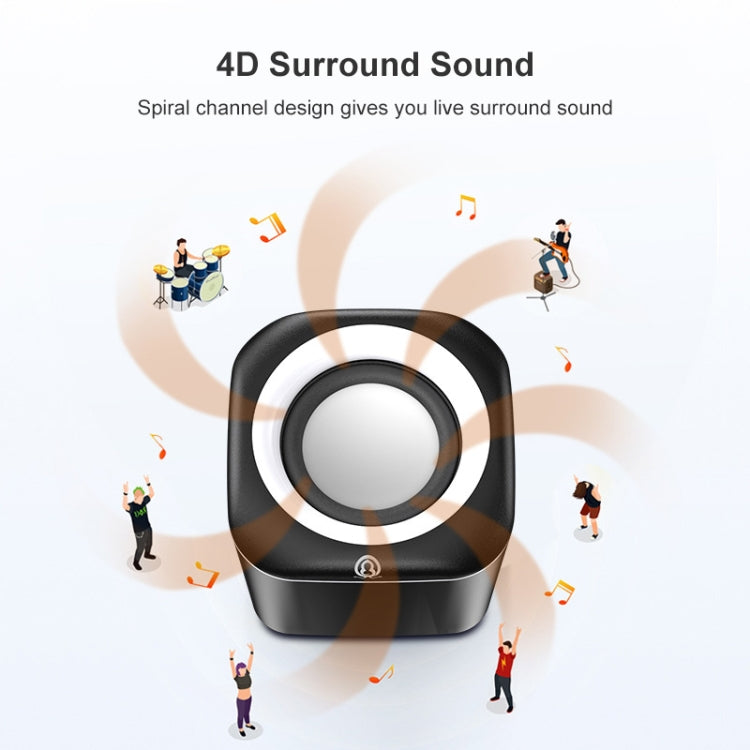 A1 Altifalante Mini com Fio USB Controlado, Subwoofer 9D, Versão Premium