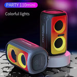 Coluna Bluetooth Sem Fios HOPESTAR Party 110 Mini com Luzes Coloridas, Party 110 Mini (Preto), Party 110 Mini (Cinza), Party 110 Mini (Azul)