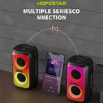 Coluna Bluetooth Sem Fios HOPESTAR Party 110 Mini com Luzes Coloridas, Party 110 Mini (Preto), Party 110 Mini (Cinza), Party 110 Mini (Azul)