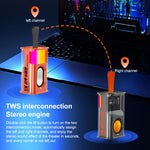 Coluna Bluetooth Sem Fios Portátil Bullet TWS 5W, (Laranja), (Verde), (Cinza), (Roxo)