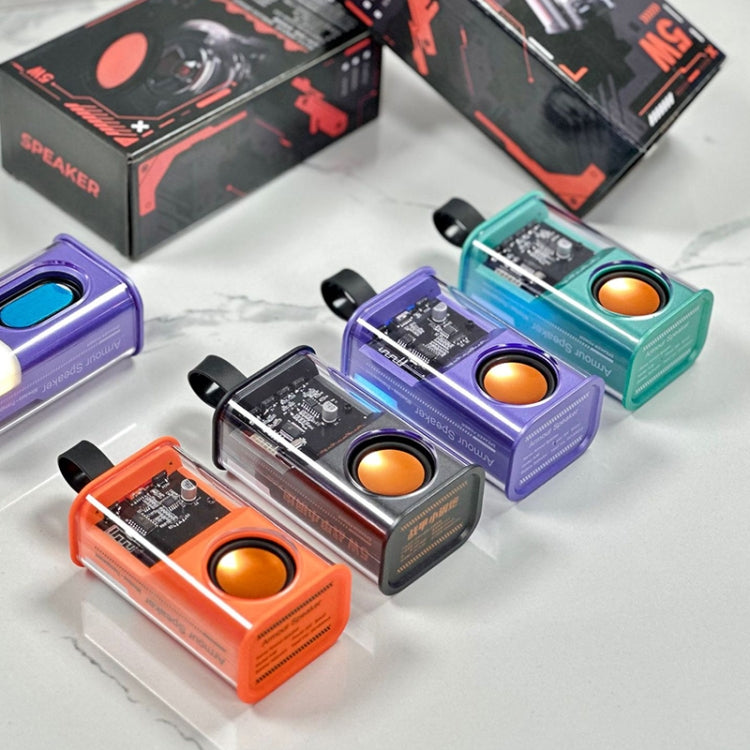Coluna Bluetooth Sem Fios Portátil Bullet TWS 5W, (Laranja), (Verde), (Cinza), (Roxo)