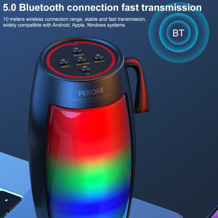 Coluna Bluetooth Colorida WEKOME D40 5W Sound Pulse, D40 (Preto), D40 (Branco)