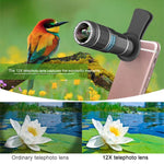 HAUTIK HK-002 Kit de Lentes 5 em 1 180 Graus Olho de Peixe + Lente Macro & Grande Angular 0.65X + Lente Telefoto 12X + Lente Estrela, HK-002