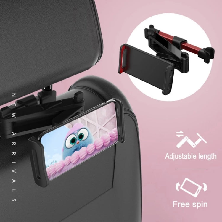 CHZ-06 Retractable Car Backrest Holder for 7-14 inch Mobile Phones / Tablets, For 7-14 inch Phones Red, CHZ-06