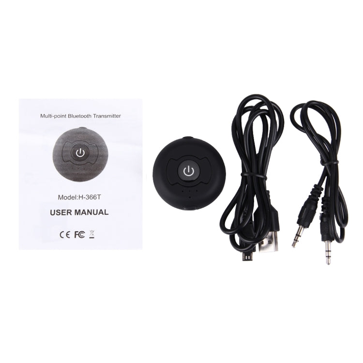 Transmissor de Áudio Bluetooth 4.0 Multi-ponto Portátil H366T para iPhone, Samsung, HTC, Sony, Google, Huawei, Xiaomi e outros Smartphones