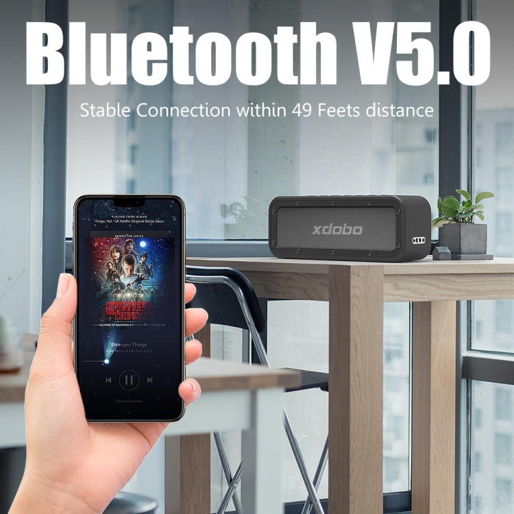 XDOBO Wake 1983 Coluna Bluetooth portátil impermeável IPX7 para exterior