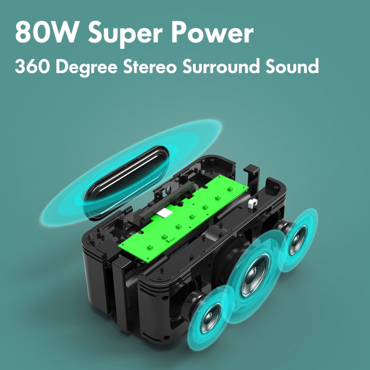 XDOBO X8 Plus Altifalante Bluetooth Sem Fios 80W Subwoofer para Exterior Suporta TWS & Cartão TF & Disco U, X8 Plus