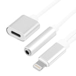 Cabo Adaptador de Carregador 10cm 8 Pinos Fêmea & Áudio 3,5mm Fêmea para 8 Pinos Macho, Suporta Todos os Sistemas iOS