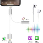 Cabo Adaptador de Carregador 10cm 8 Pinos Fêmea & Áudio 3,5mm Fêmea para 8 Pinos Macho, Suporta Todos os Sistemas iOS