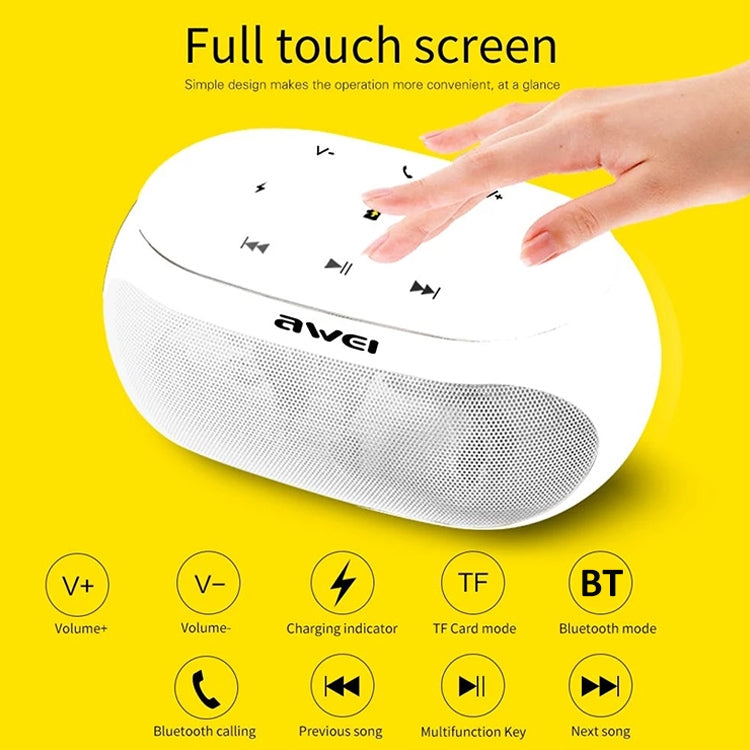 Coluna Bluetooth Sem Fios awei Y200 com Botões Táteis, Suporta Linha Aux e Cartão TF, Y200