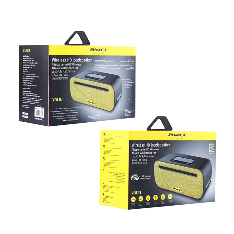 Coluna Bluetooth Sem Fios awei Y600 com Estéreo 3D, Microfone Integrado, Suporta Cartão TF / AUX / NFC, Y600