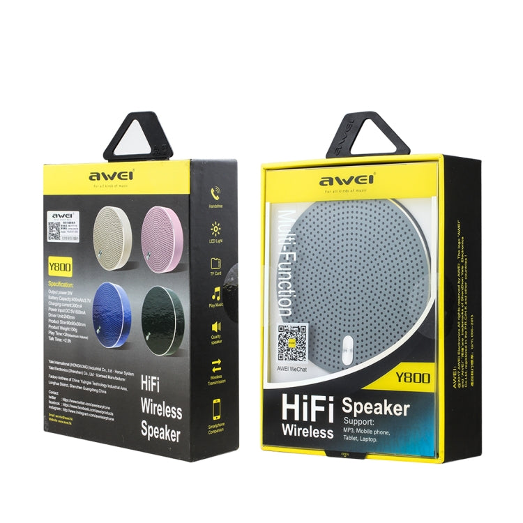 awei Y800 Coluna Bluetooth Sem Fios Mini Portátil com Microfone de Redução de Ruído, Suporte para Cartão TF, Y800