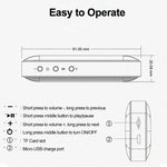 BT209 Altifalante Bluetooth Portátil Ultra-fino Mini para Exterior, Suporta Cartão TF & Chamadas Mãos Livres, Prateado