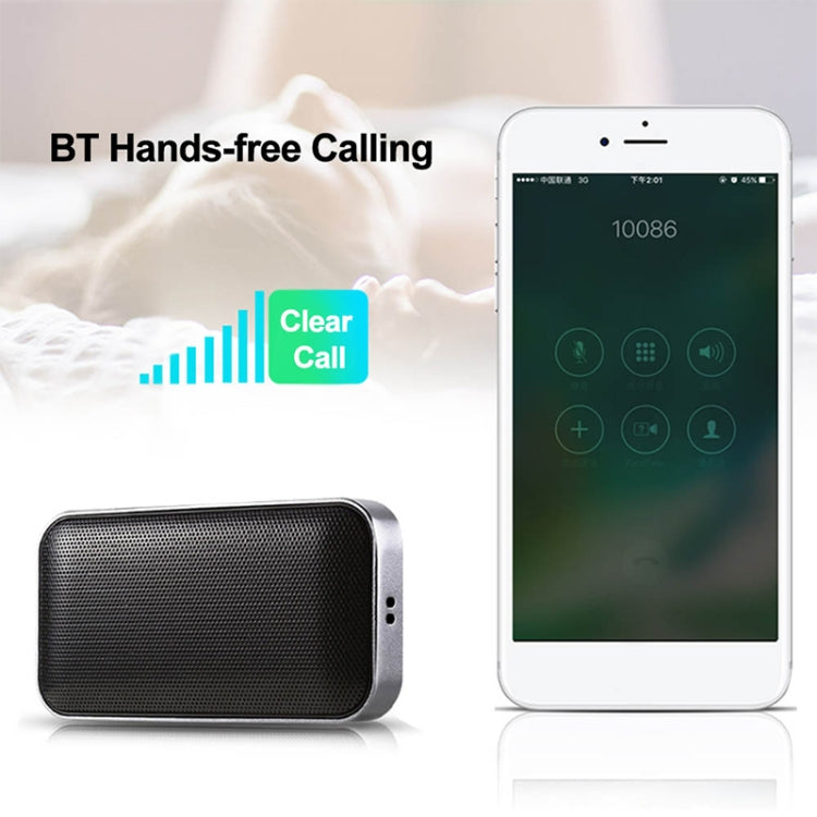 BT209 Altifalante Bluetooth Portátil Ultra-fino Mini para Exterior, Suporta Cartão TF & Chamadas Mãos Livres, Prateado
