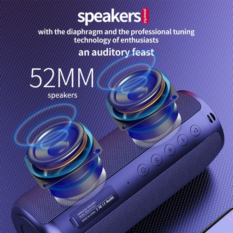 ZEALOT S51 Altifalante Estéreo Bluetooth Portátil com Microfone Integrado, Suporta Chamadas Mãos Livres & Cartão TF & AUX, S51