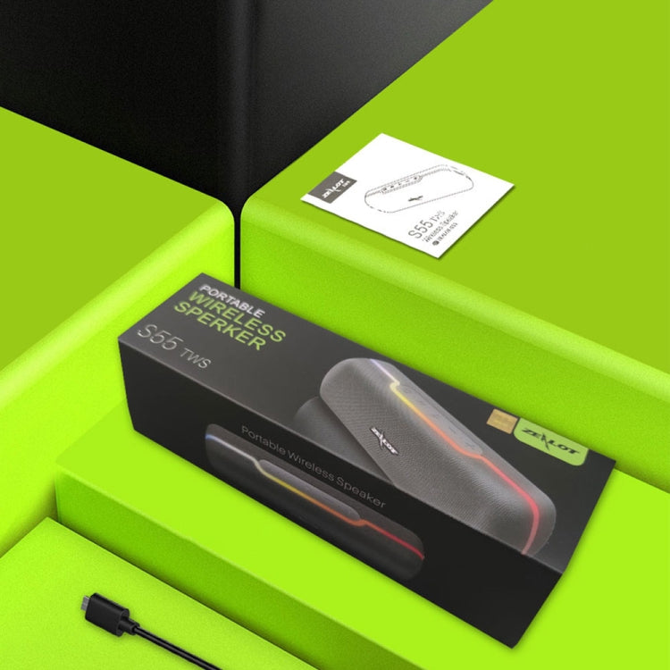 ZEALOT S55 Altifalante Estéreo Bluetooth Portátil com Microfone Integrado, Suporta Chamadas Mãos Livres & Cartão TF & AUX