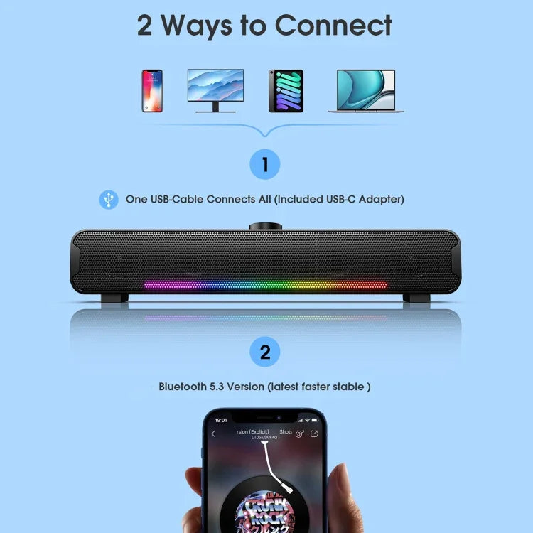L16 Luz RGB Portátil Exterior Altifalante Sem Fios HiFi USB Bluetooth, L16