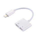 Adaptador 2 em 1 macho 8 pinos para carregamento 8 pinos + auscultadores fêmea 8 pinos com função de chamada, suporta iOS 10.3.1 ou superior