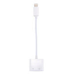Adaptador 2 em 1 macho 8 pinos para carregamento 8 pinos + auscultadores fêmea 8 pinos com função de chamada, suporta iOS 10.3.1 ou superior