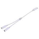 Adaptador de áudio MH027 2 em 1 16 cm fêmea dupla 3,5 mm para macho 8 pinos
