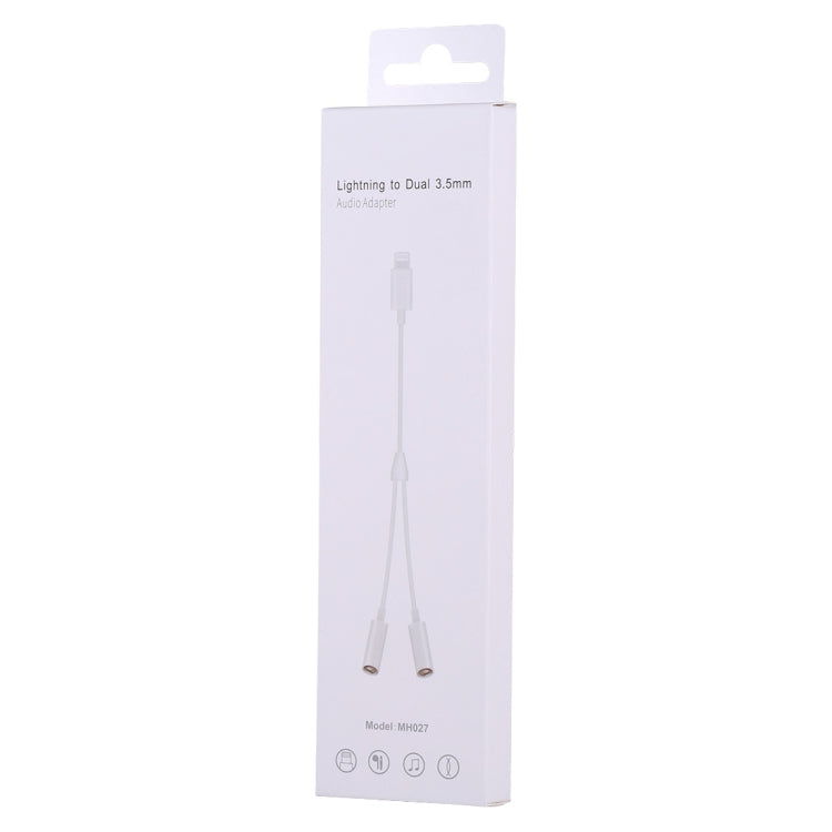 Adaptador de áudio MH027 2 em 1 16 cm fêmea dupla 3,5 mm para macho 8 pinos