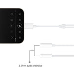 Adaptador de áudio MH027 2 em 1 16 cm fêmea dupla 3,5 mm para macho 8 pinos